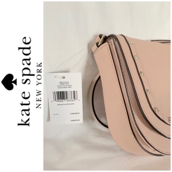 NWT Kate Spade Leather jeweled crossbody blush - Picture 6 of 7